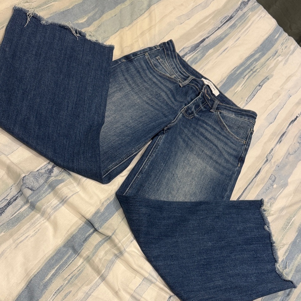 Lovervet by Vervet cropped wide leg Blue Women's Jeans